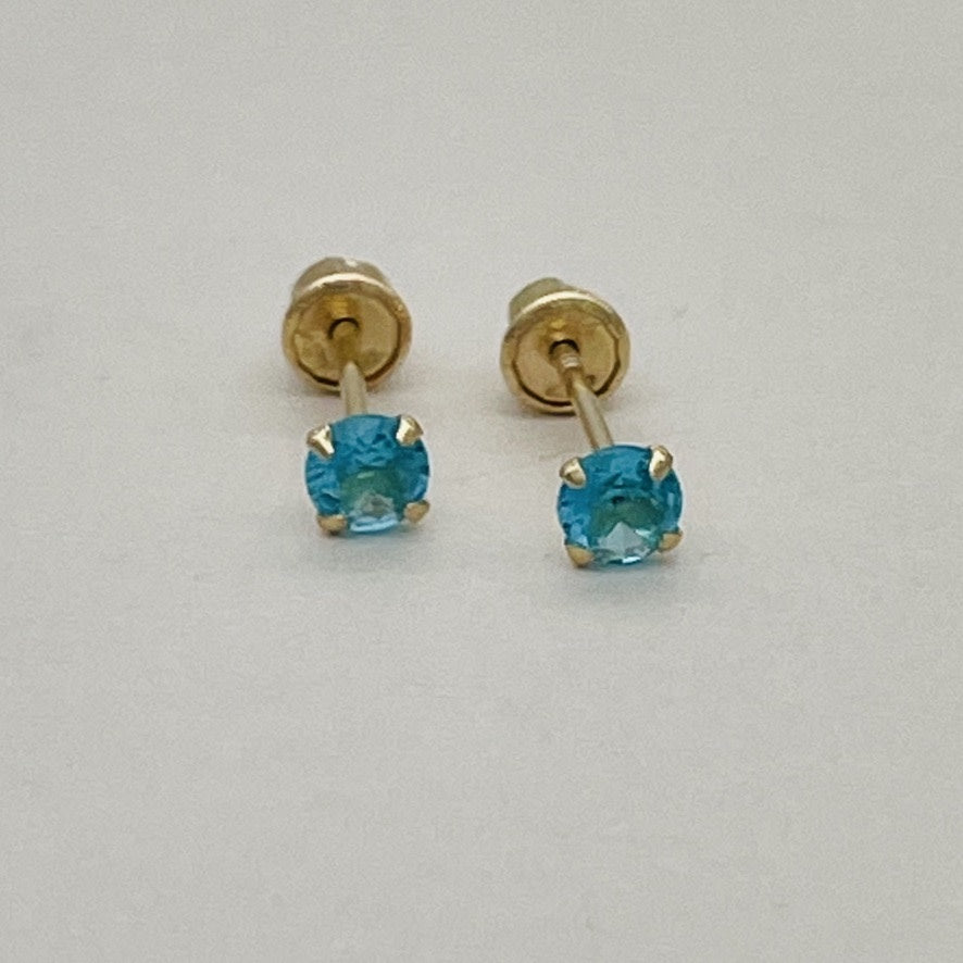 14KG116 Mar Earrings 3mm.