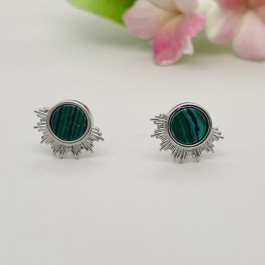 ST1558 Malachite Post Earrings