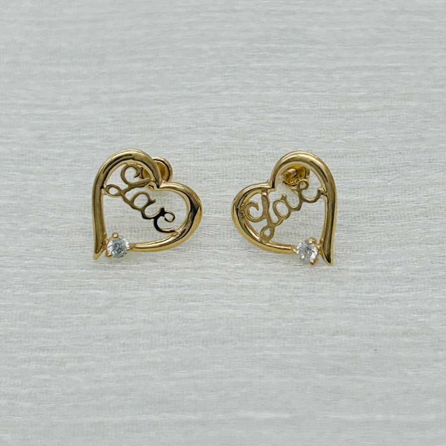 14KG292 Love Heart Earrings