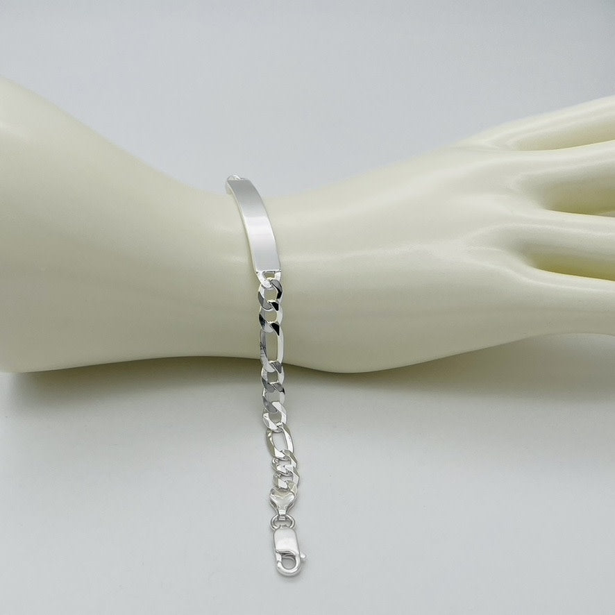 S1730BL Figaro ID Bracelet 6.9mm. X 7"