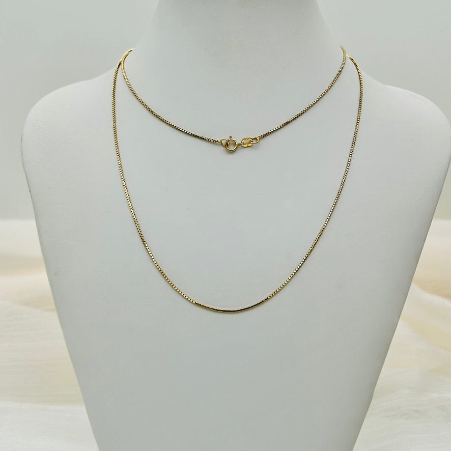 G156 14K Gold Box Chain .08mm. X 24"