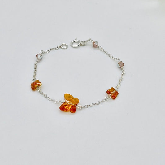 C1241 Butterflies Bracelet SW 7"