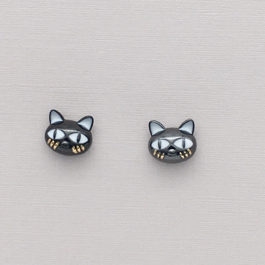S1577 Black Cat Earrings