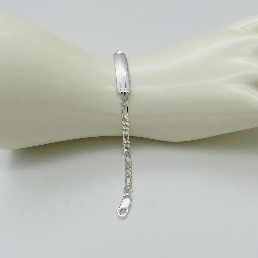 S1725BL Figaro ID Bracelet 3.9mm. X 7"