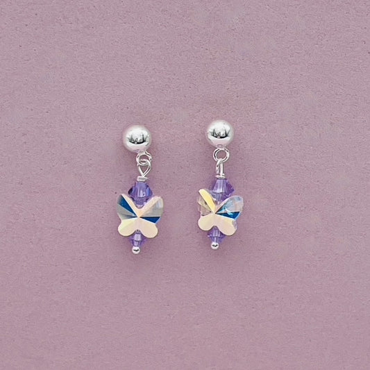 C1328SW Lilac Butterfly Earrings
