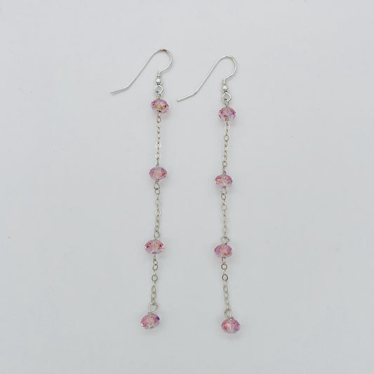 C1255 Pink Earrings SW 4"