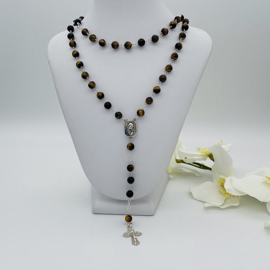 ST1539 Tiger eye Rosary 30"