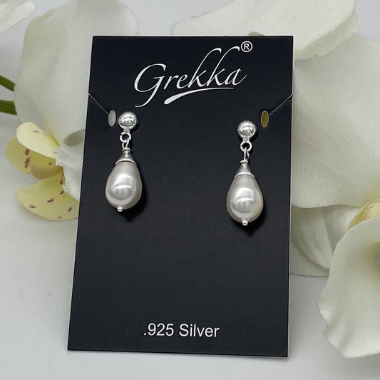 C1316ER White Pearls Drop Earrings