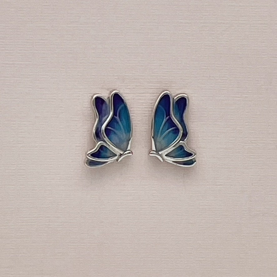 S1735 Blue Butterfly Earrings
