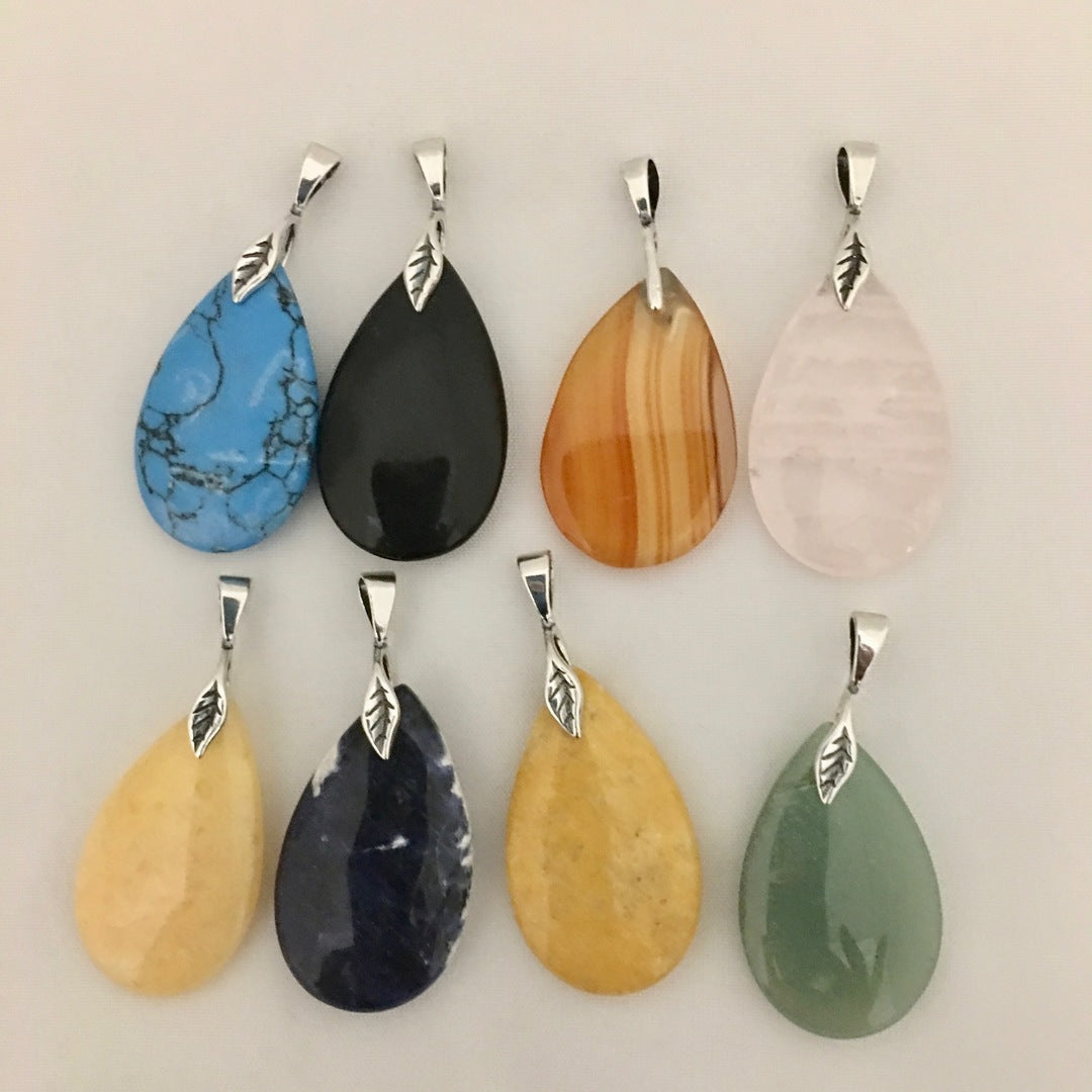 ST1470P Assorted Gems Drop Pendant
