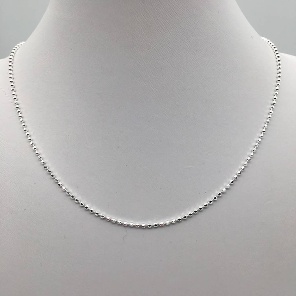 S1378 Diamond Cut Beaded Chain 1.5mm. X 22"