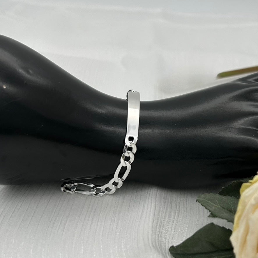 S1768 Figaro ID Bracelet 6.9mm. X 8"