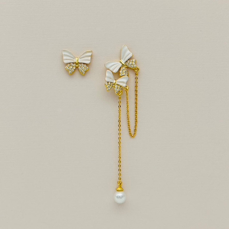 Z1847ER Gold Plated Butterflies Earrings