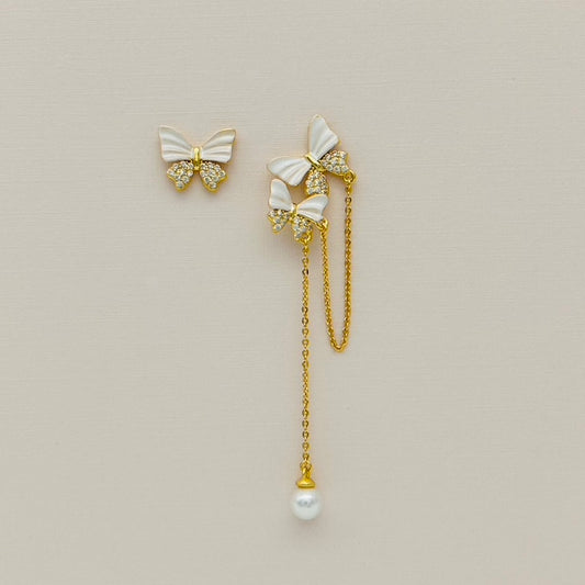 Z1847ER 14K Gold Plated Butterflies Earrings