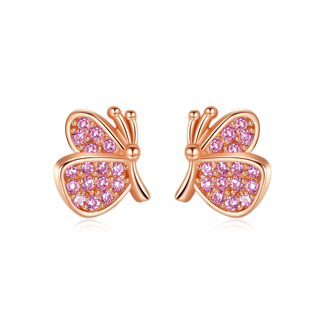 Z1848ER Rose Gold Plated Butterfly Earrings