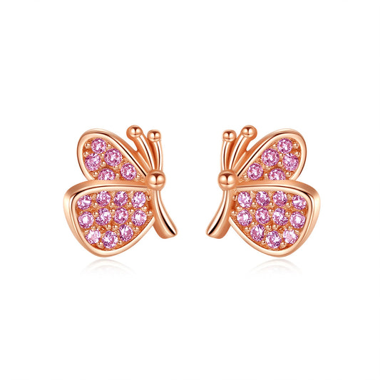 Z1848ER Rose Gold Plated  Butterfly Earrings