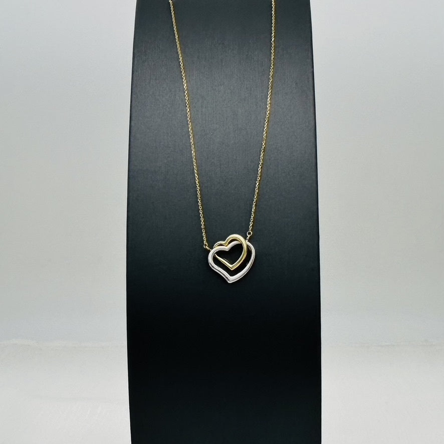 14KG357 Hearts Necklace 18"
