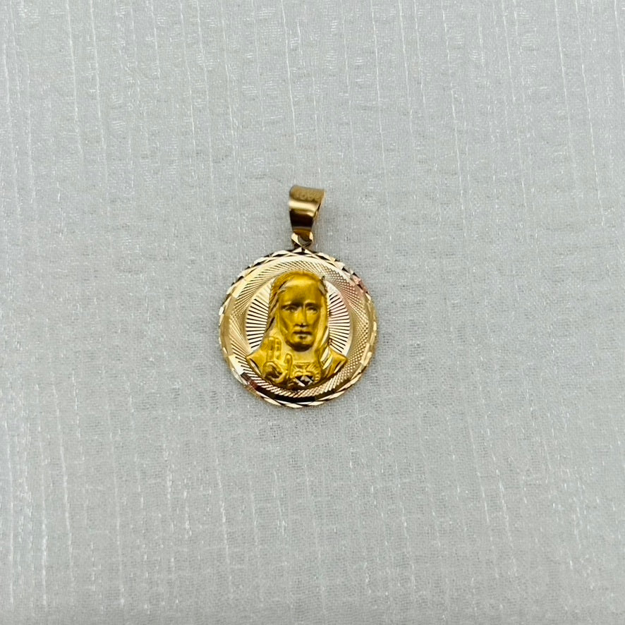 14KG371 Sacred Heart Pendant