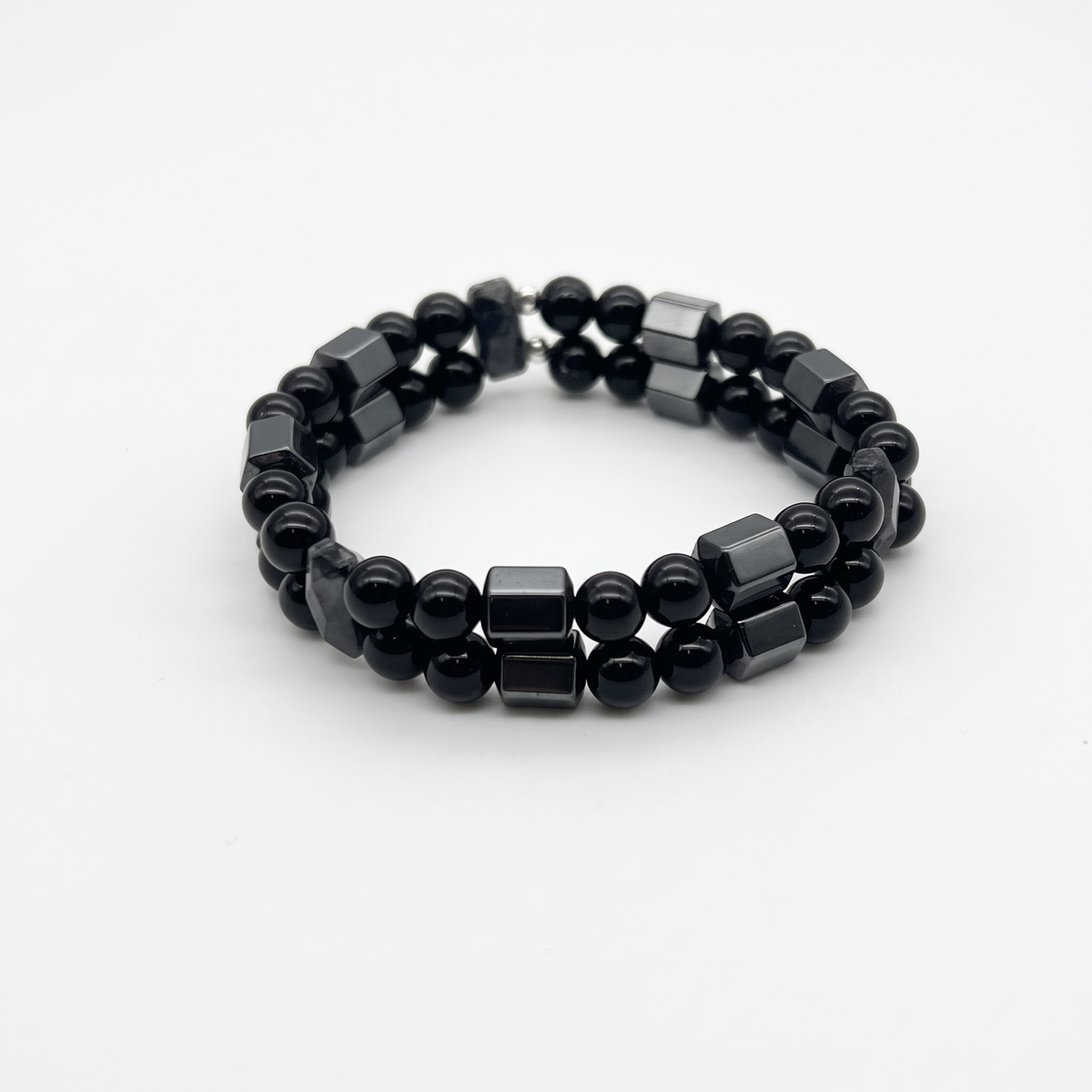ST2010BL Labradorite & Onyx Bracelet 7"
