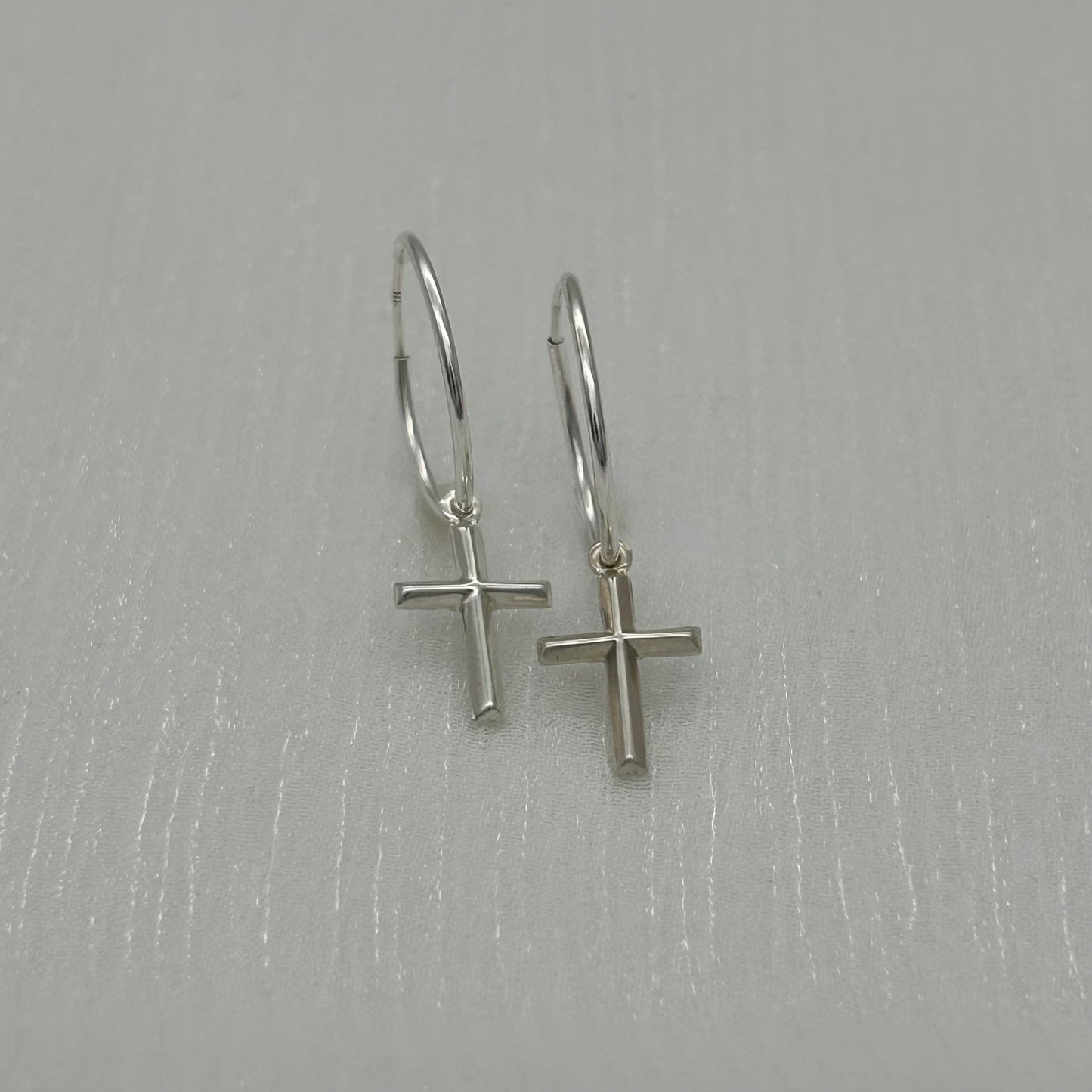 S1646 Hoop With Cross Earrings