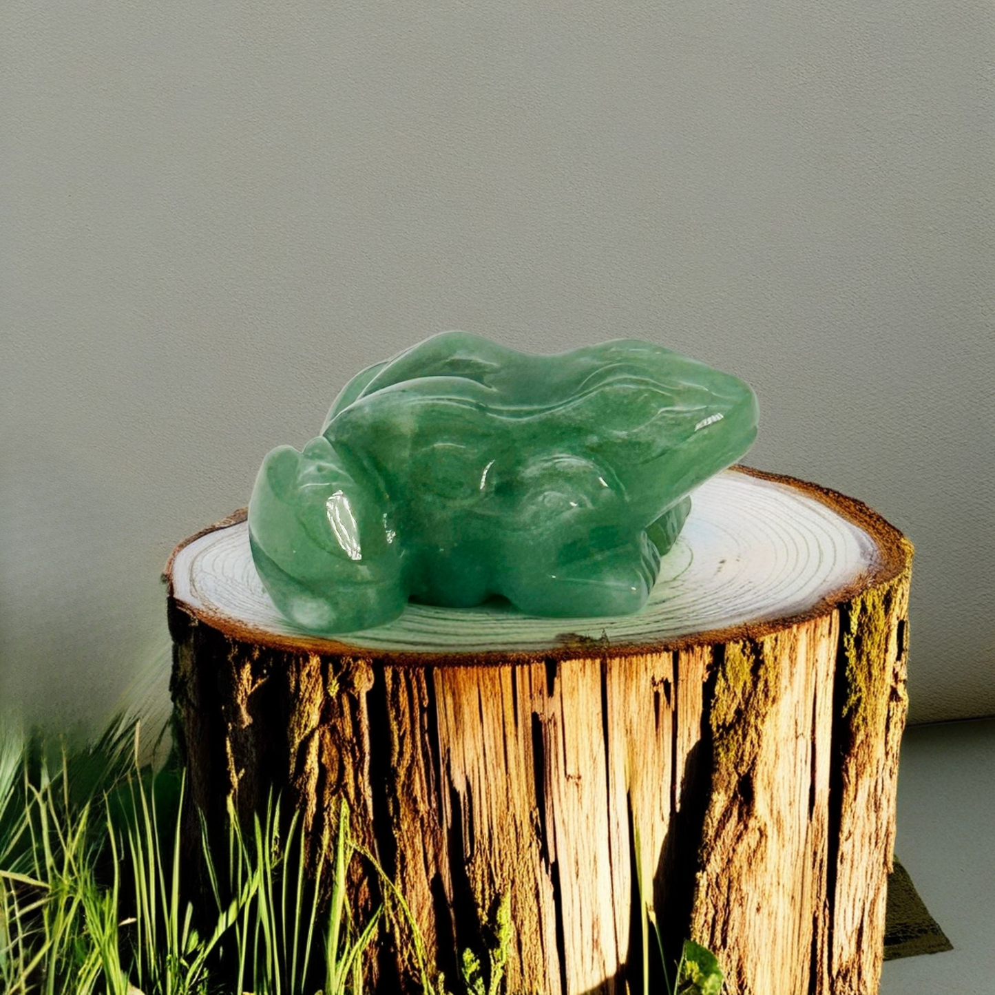 ST1787 Green Aventurine Frog 45mm.X30mm.