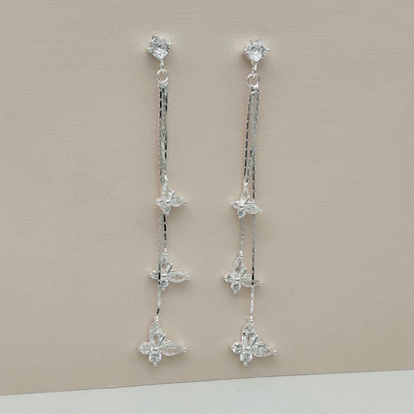 Z1626ER Butterflies Earrings 70mm. Long
