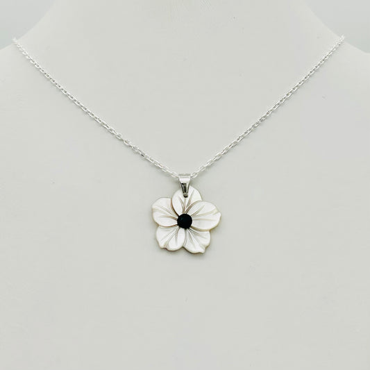 SH1009NL Shell Flower Necklace 18"