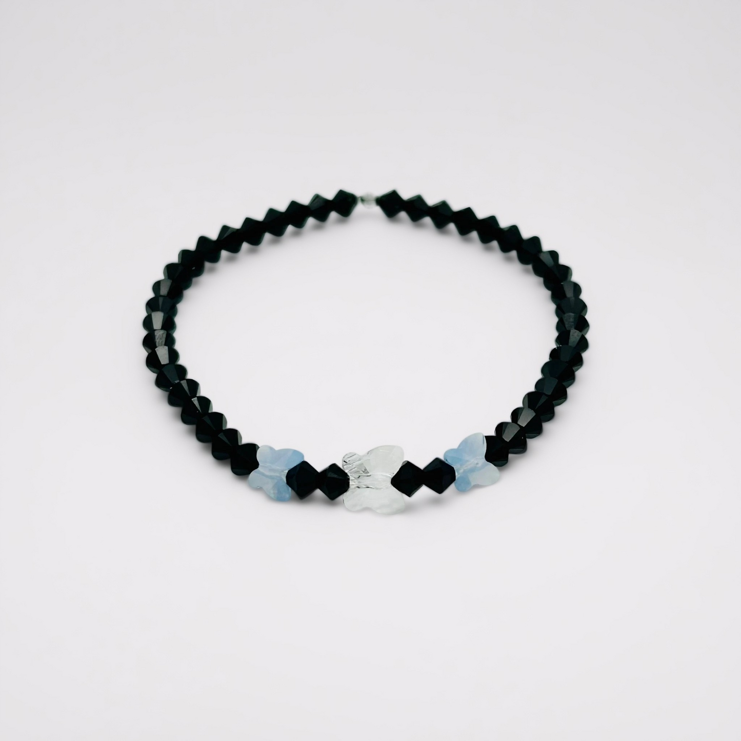 C1300 Blue Butterflies Bracelet SW 7"