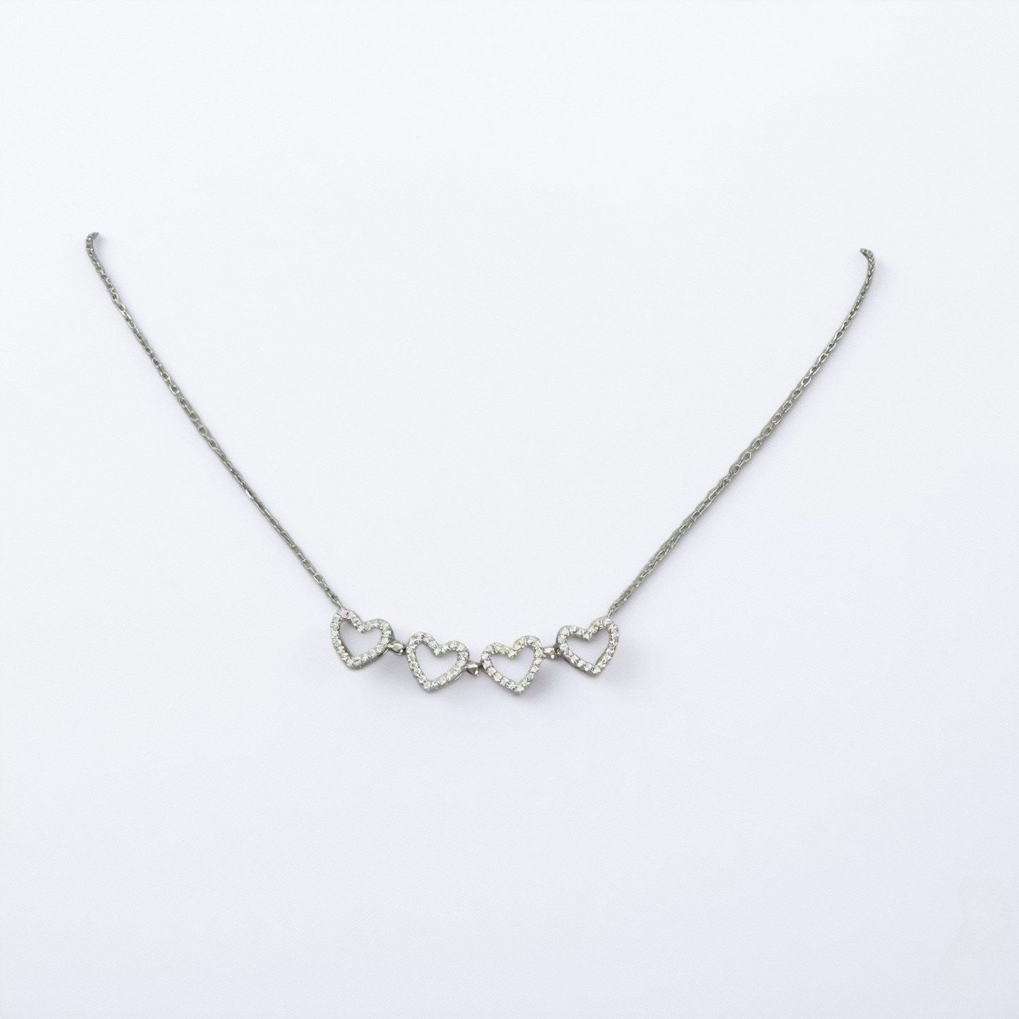 Z1901 Clover Hearts Necklace 18"