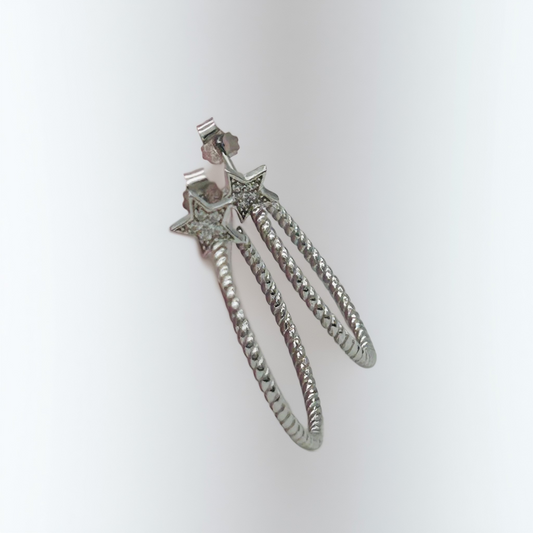 Z1249 Star Hoop Earrings