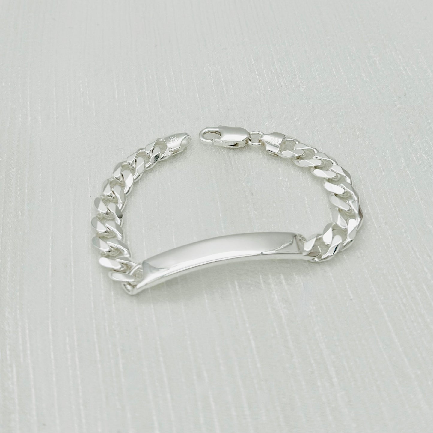 S1654BL Curb ID Bracelet 8mm. X 7"