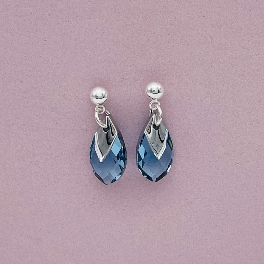 C1329ER Blue Drop Earrings