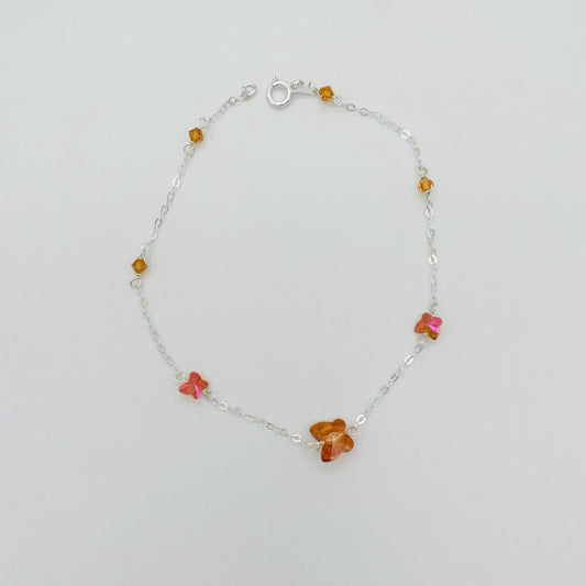 C1241 Butterflies Anklet SW 10"