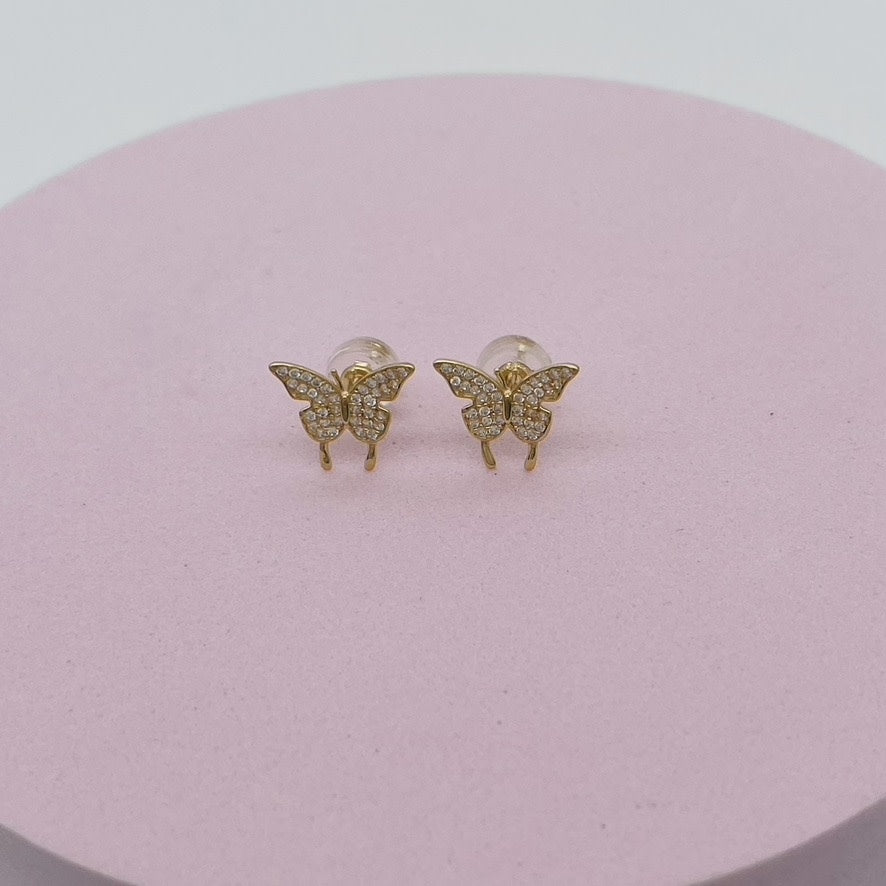 14KG215 Butterfly Earrings