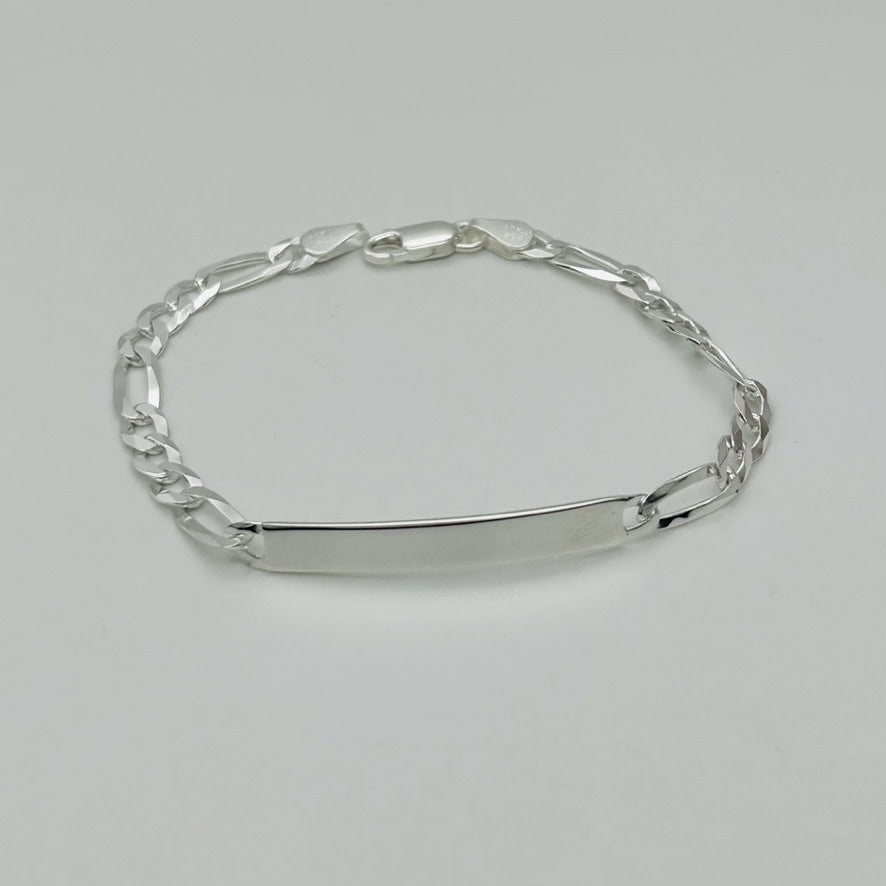 S1763 Super Flat Figaro ID Bracelet 5.5mm. X 7"