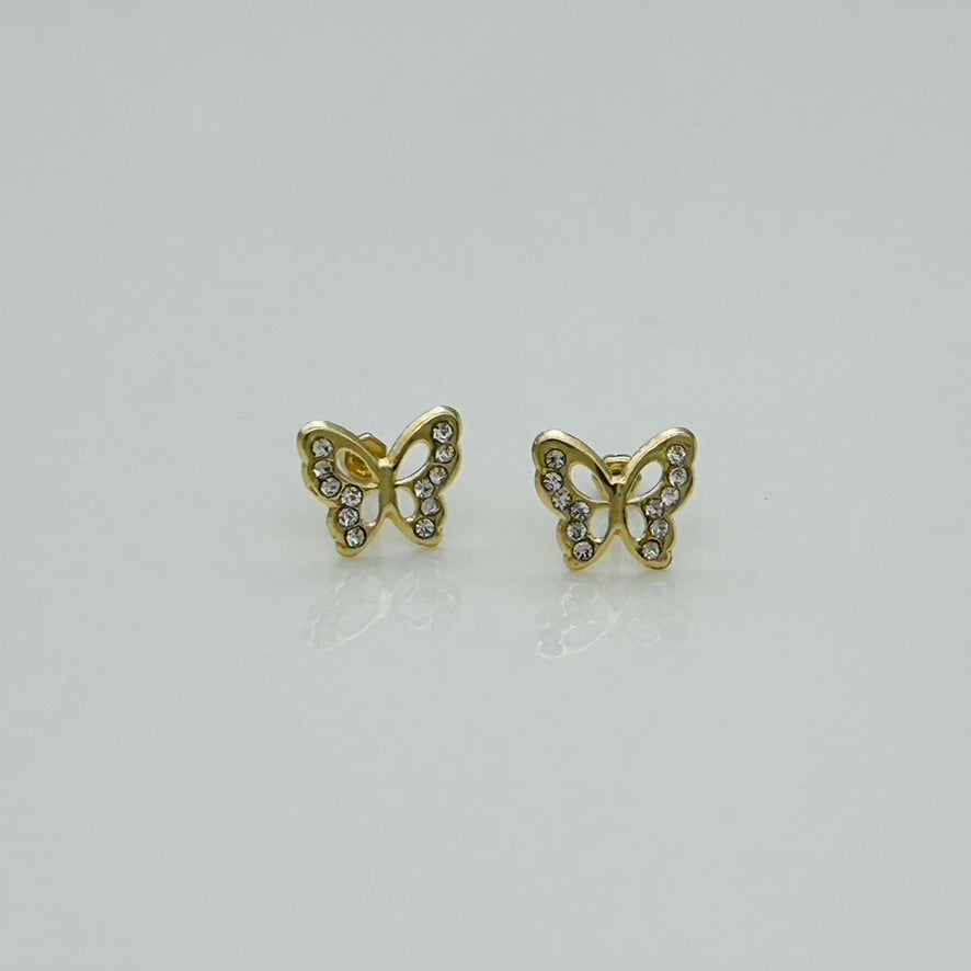 14KG365 Butterfly Earrings 7mm.