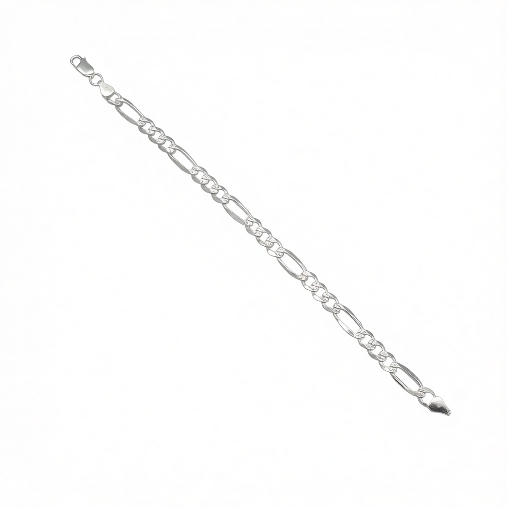 S1137 Figaro Pave Bracelet 6.7mm. X 8"