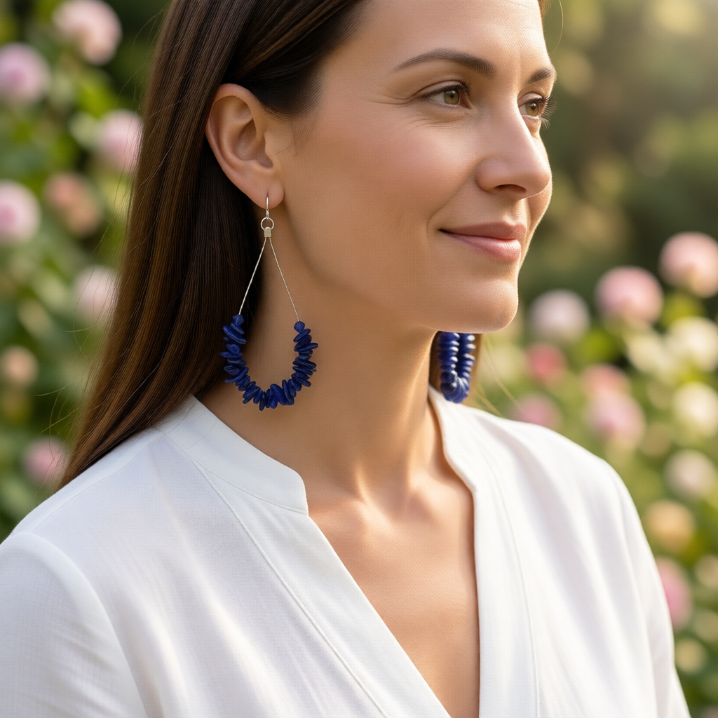 ST1992ER Dyed Purple Bamboo Coral Earrings