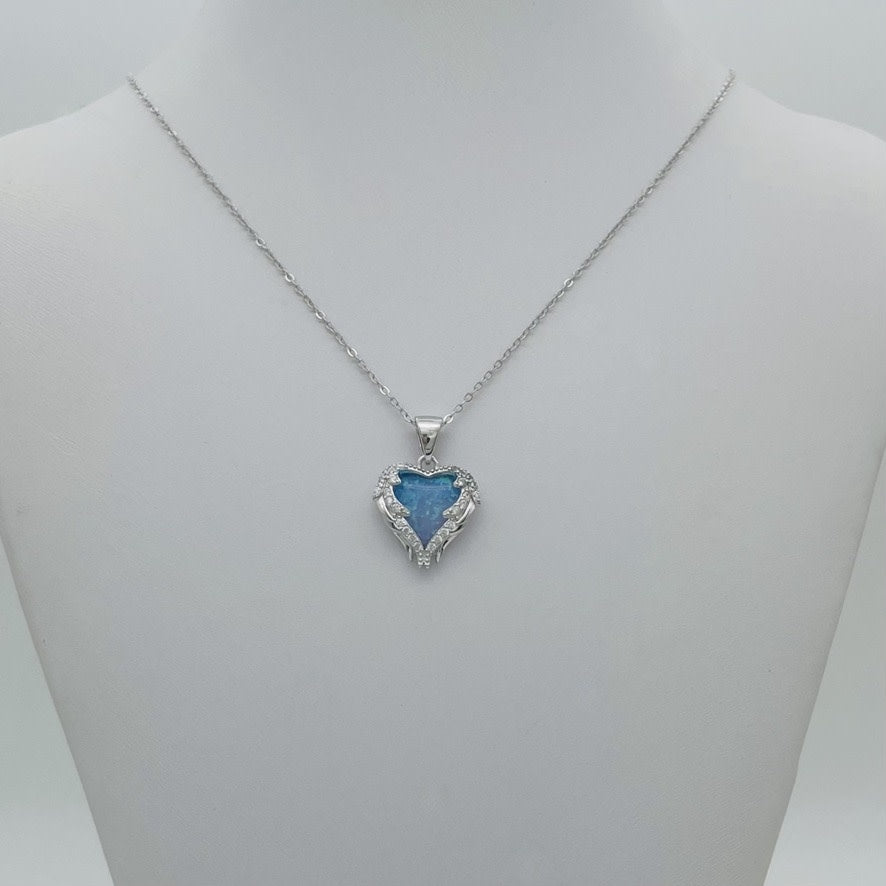 Z1635 Blue Opal Necklace 18"