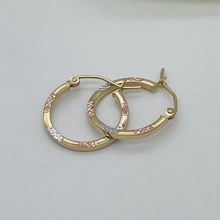 G139ER 14K Gold Hoop Earrings 18mm.