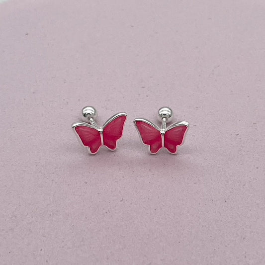 S1705 Pink Butterflies Earrings