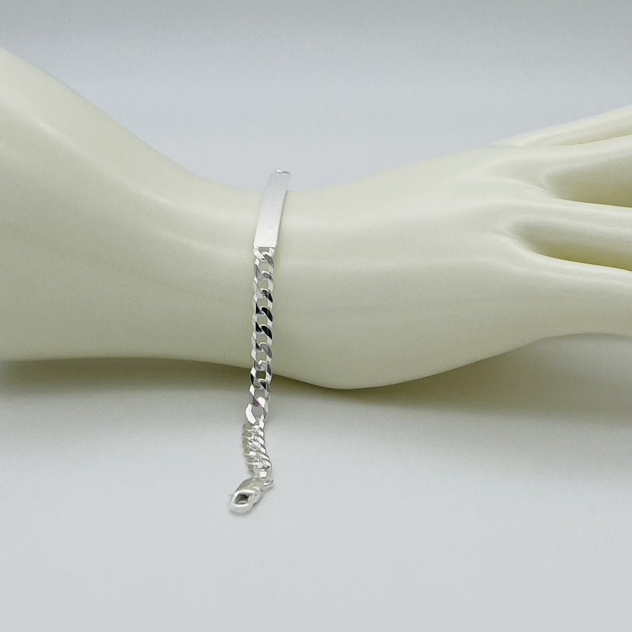 S1727BL Curb ID Bracelet 5mm. X 7"