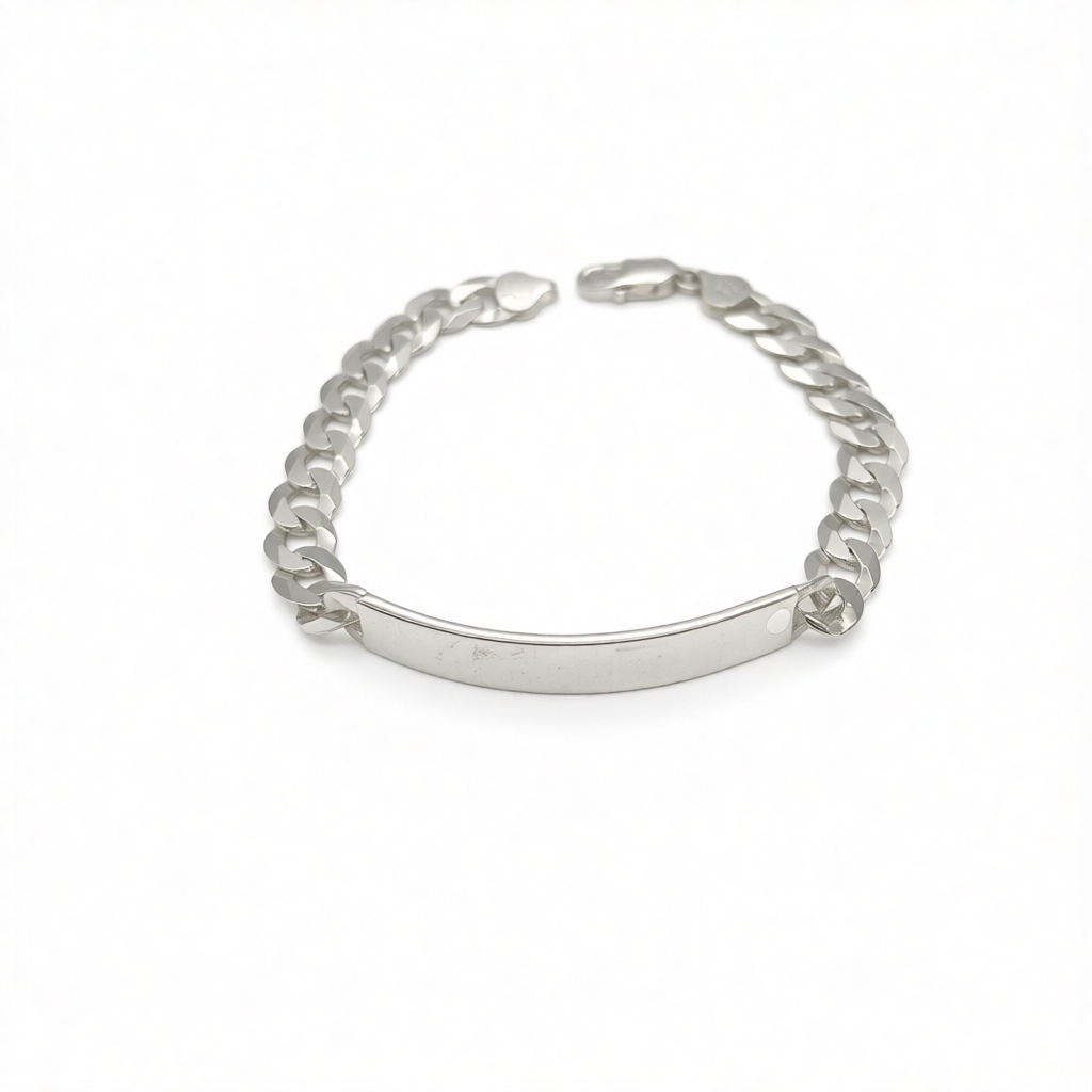 S1937 Super Flat Curb ID Bracelet 9.2mm X 9"