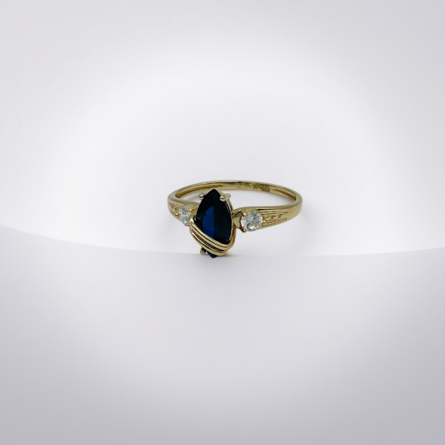14KG485 Cubic Zirconia Sapphire Ring #7