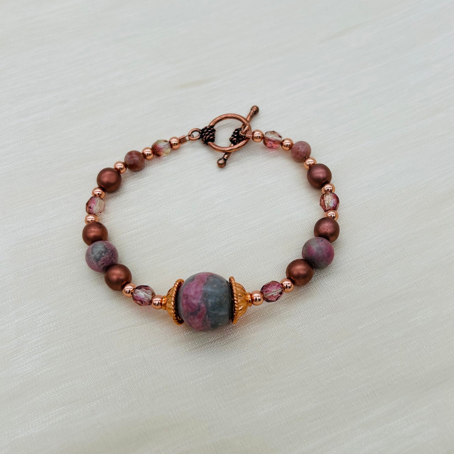 CO19 Rhodonite Bracelet 8"