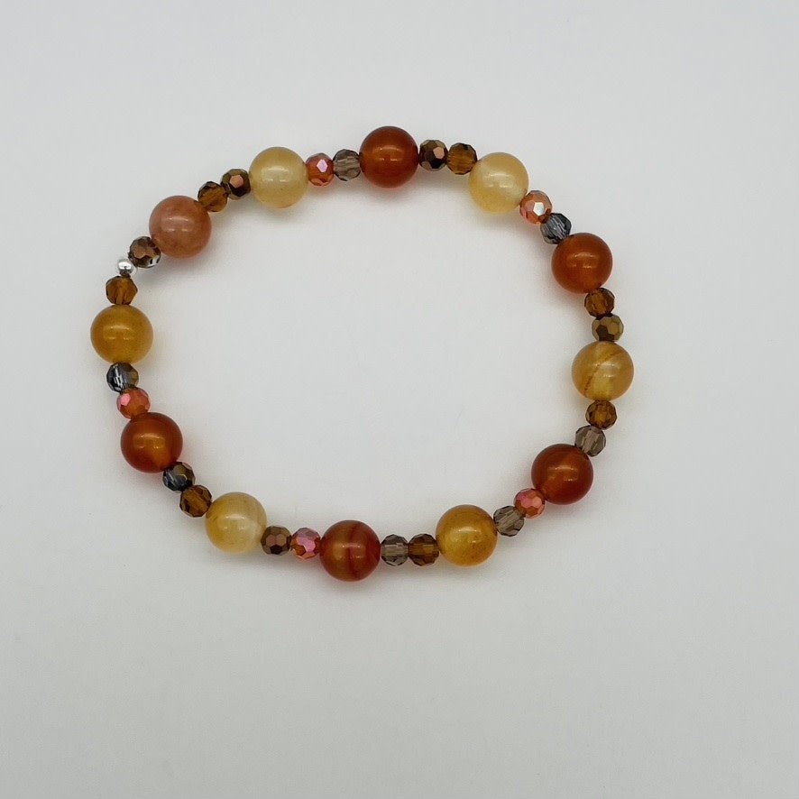 ST1819BL Red Agate Bracelet 6.5"