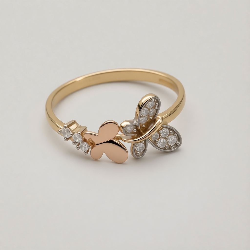 14KG493R Butterflies Ring #7