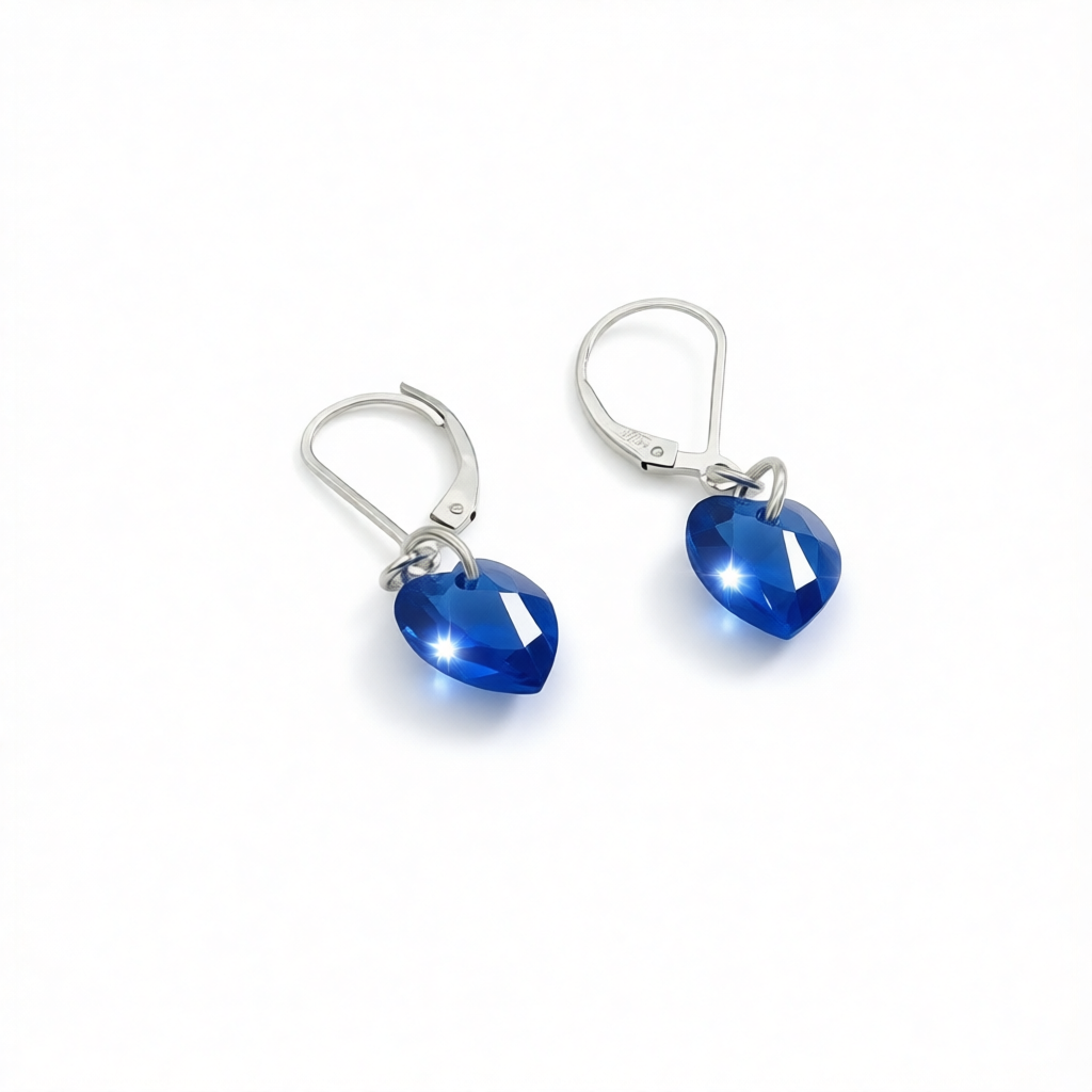 C911ERSW Sapphire Heart Earrings