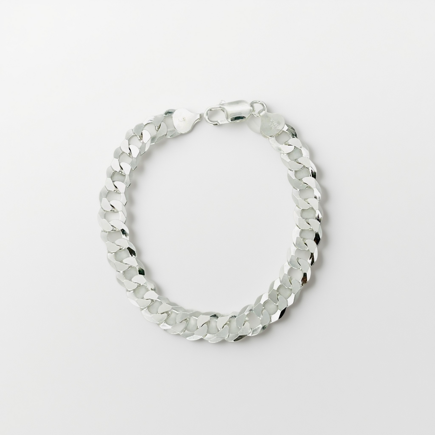 S1883 Super Flat Curb Link Bracelet 9mm. X 8"