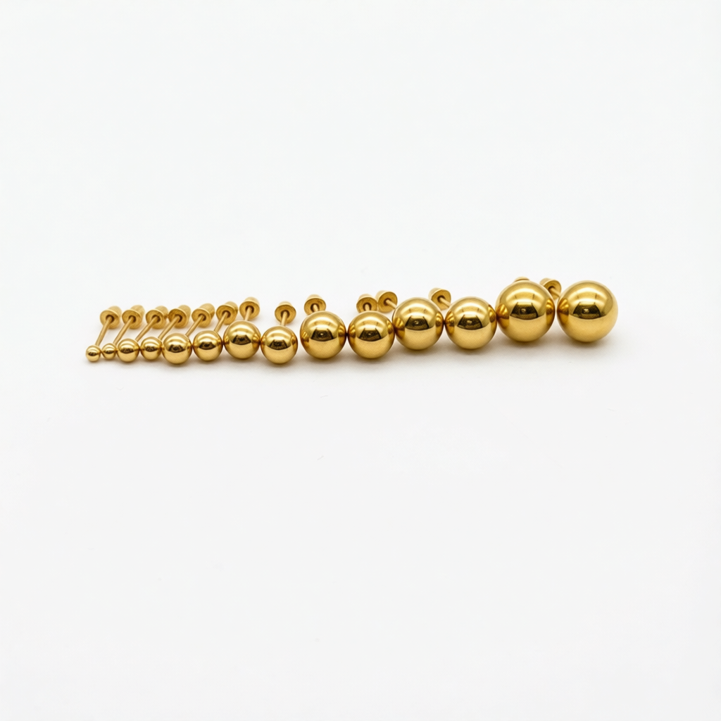 14KG03 Ball Earrings